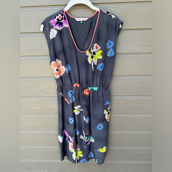Rebecca Taylor Size 0 Gray Floral Dress - Picture 1 of 4